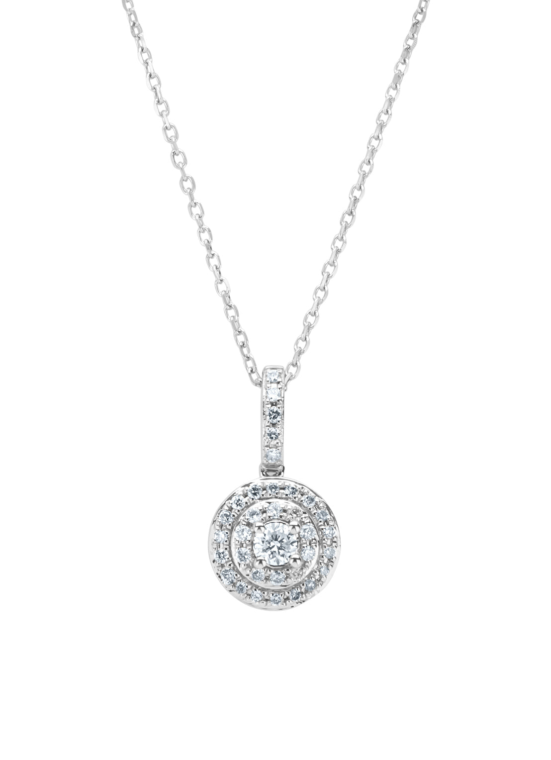White gold pendant, 0.19 CT Diamant, Petite Romance