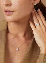White gold pendant, 0.19 CT Diamant, Petite Romance