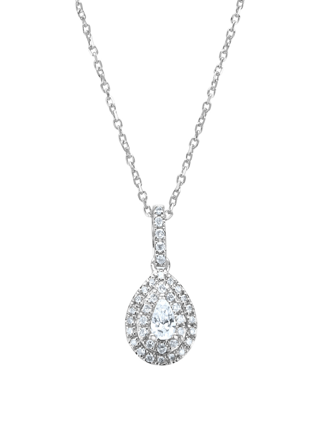 Witgouden hanger, 0.22 ct diamant, Petite Romance