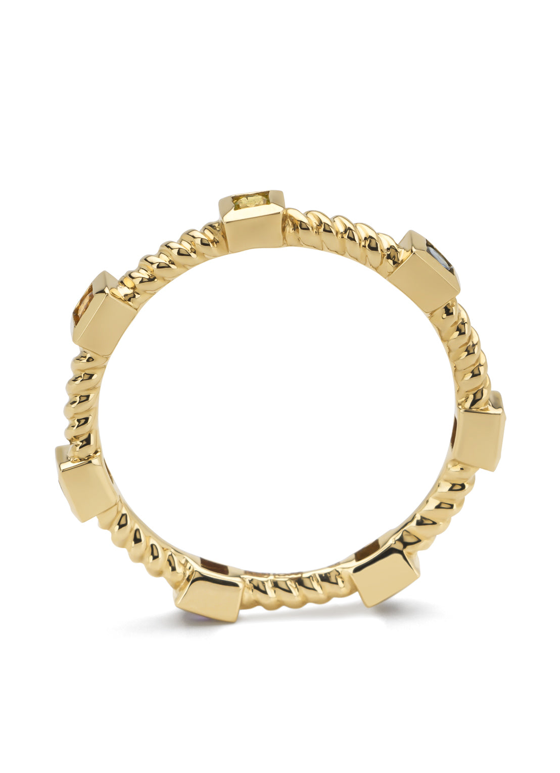 Yellow gold ring, 0.04 ct citrine, Ensemble