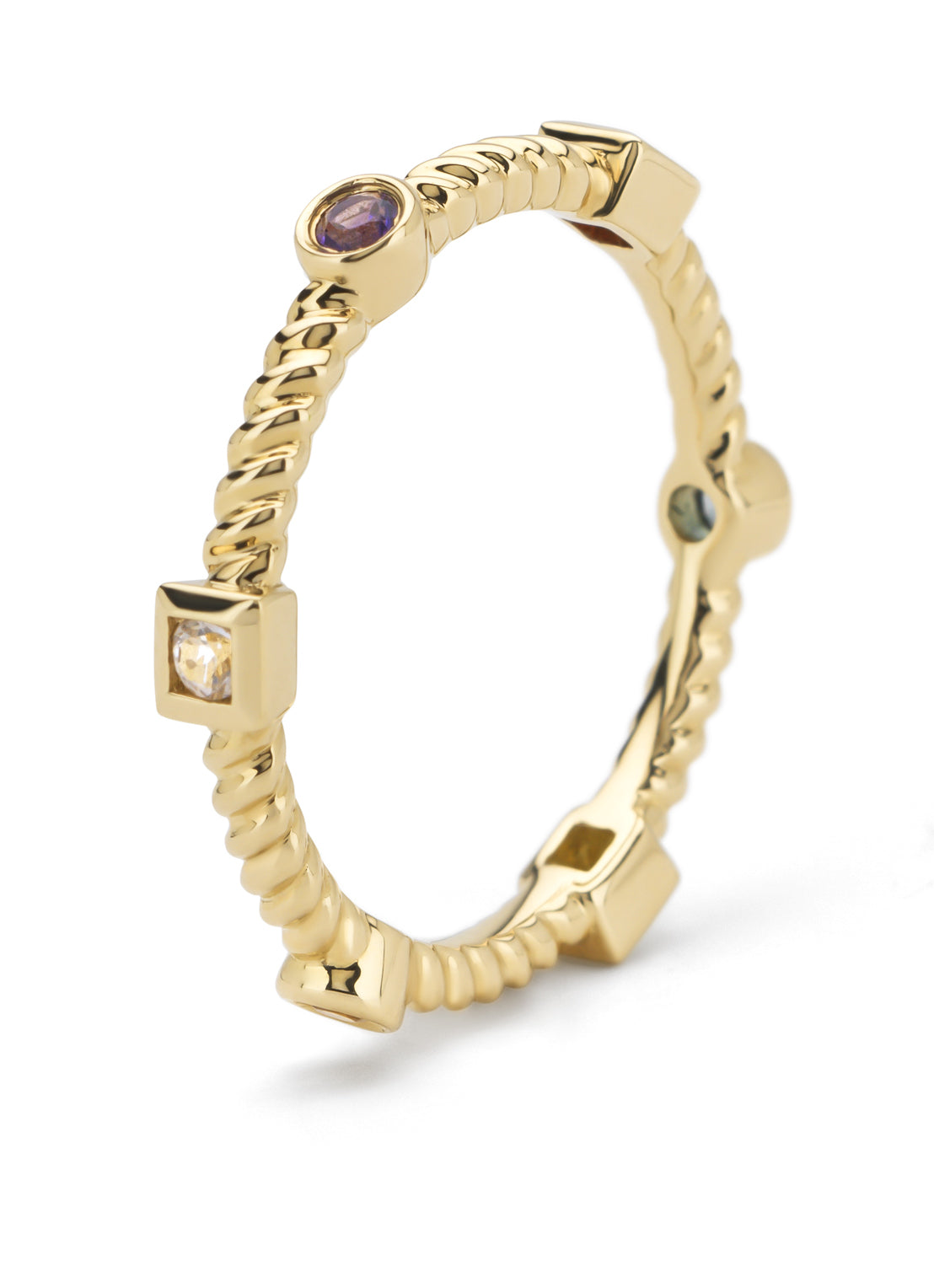 Yellow gold ring, 0.04 ct citrine, Ensemble