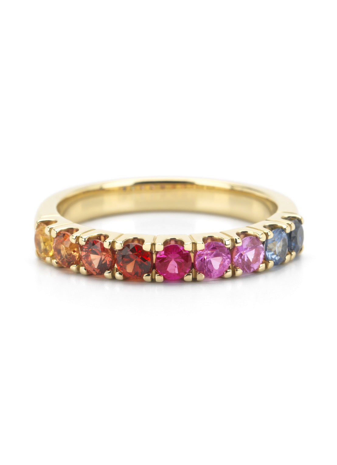 Geelgouden ring, 0.87 ct saffier, Ensemble