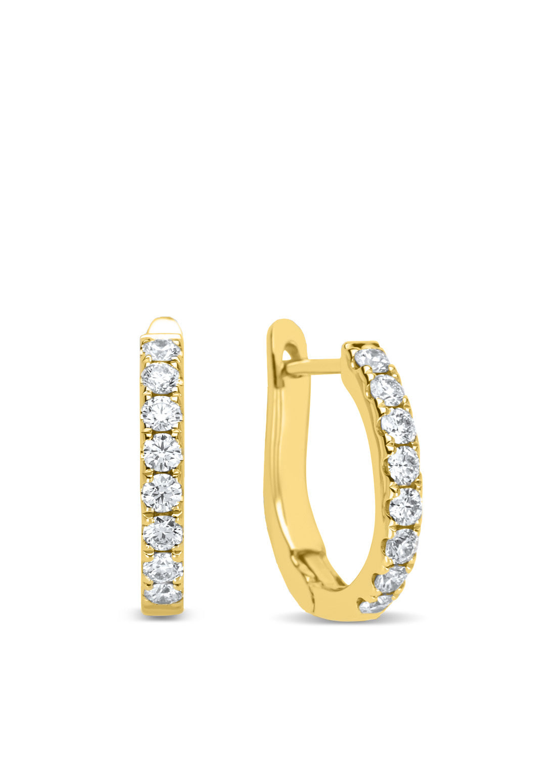 Yellow gold ear jewelry, 0.50 CT Diamond, Hearts & Arrows