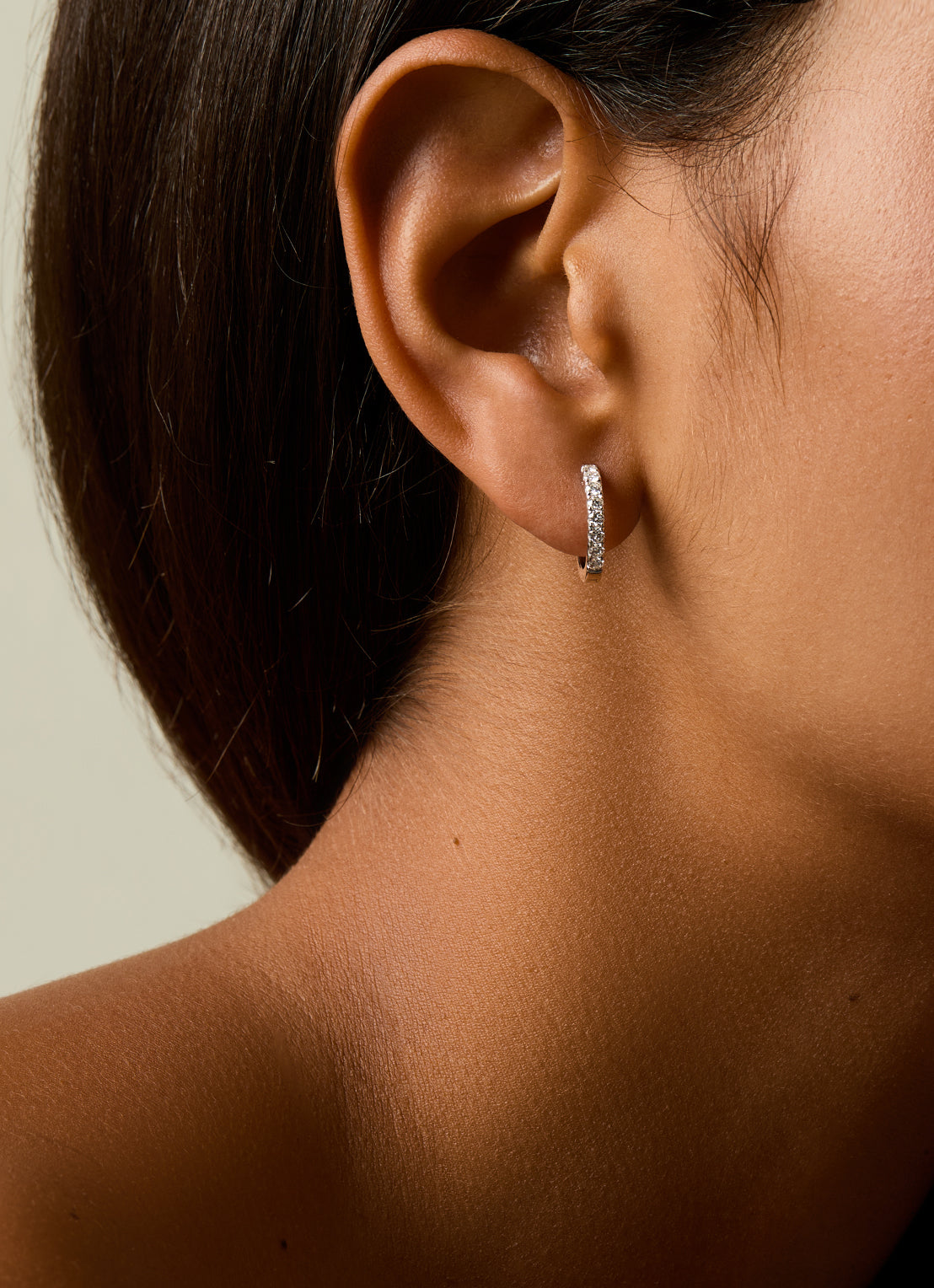 Yellow gold ear jewelry, 0.50 CT Diamond, Hearts & Arrows