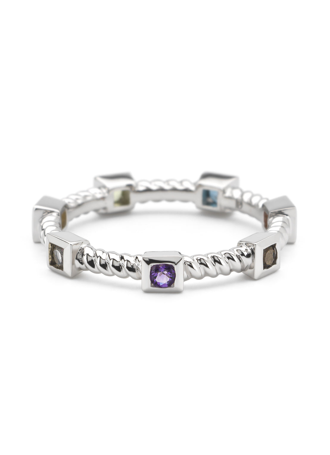 White gold ring, 0.04 ct rose quartz, Ensemble