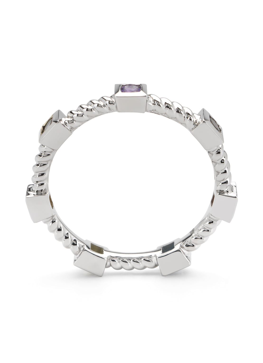 White gold ring, 0.04 ct rose quartz, Ensemble