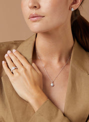 White gold ear jewelry, 0.36 ct diamond, petite romance
