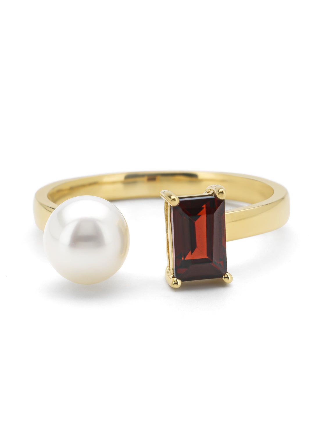 Yellow gold ring, 0.81 ct grenade, rivièra