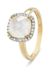 Yellow gold ring, 2.07 ct Kwarts, Fiësta