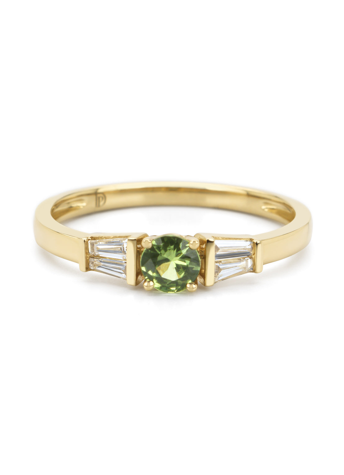 Yellow gold ring, 0.30 ct green sapphire, Eden