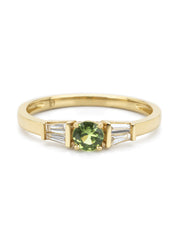Yellow gold ring, 0.30 ct green sapphire, Eden