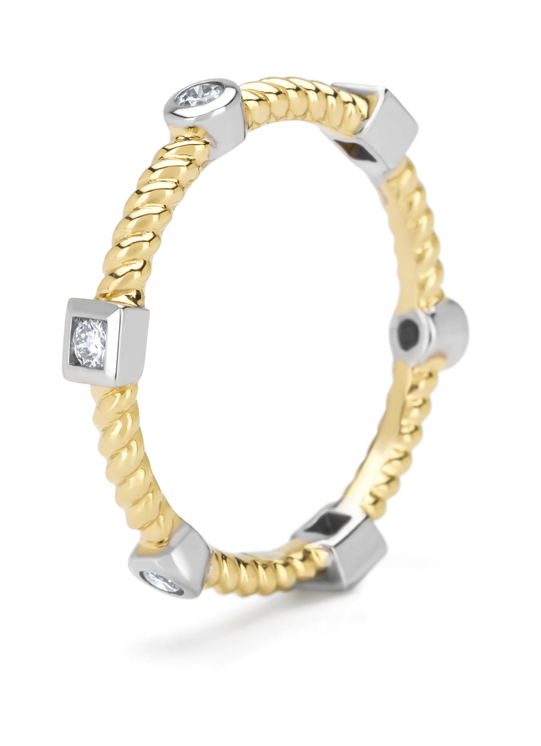 Gouden ring, 0.18 ct diamant, Ensemble