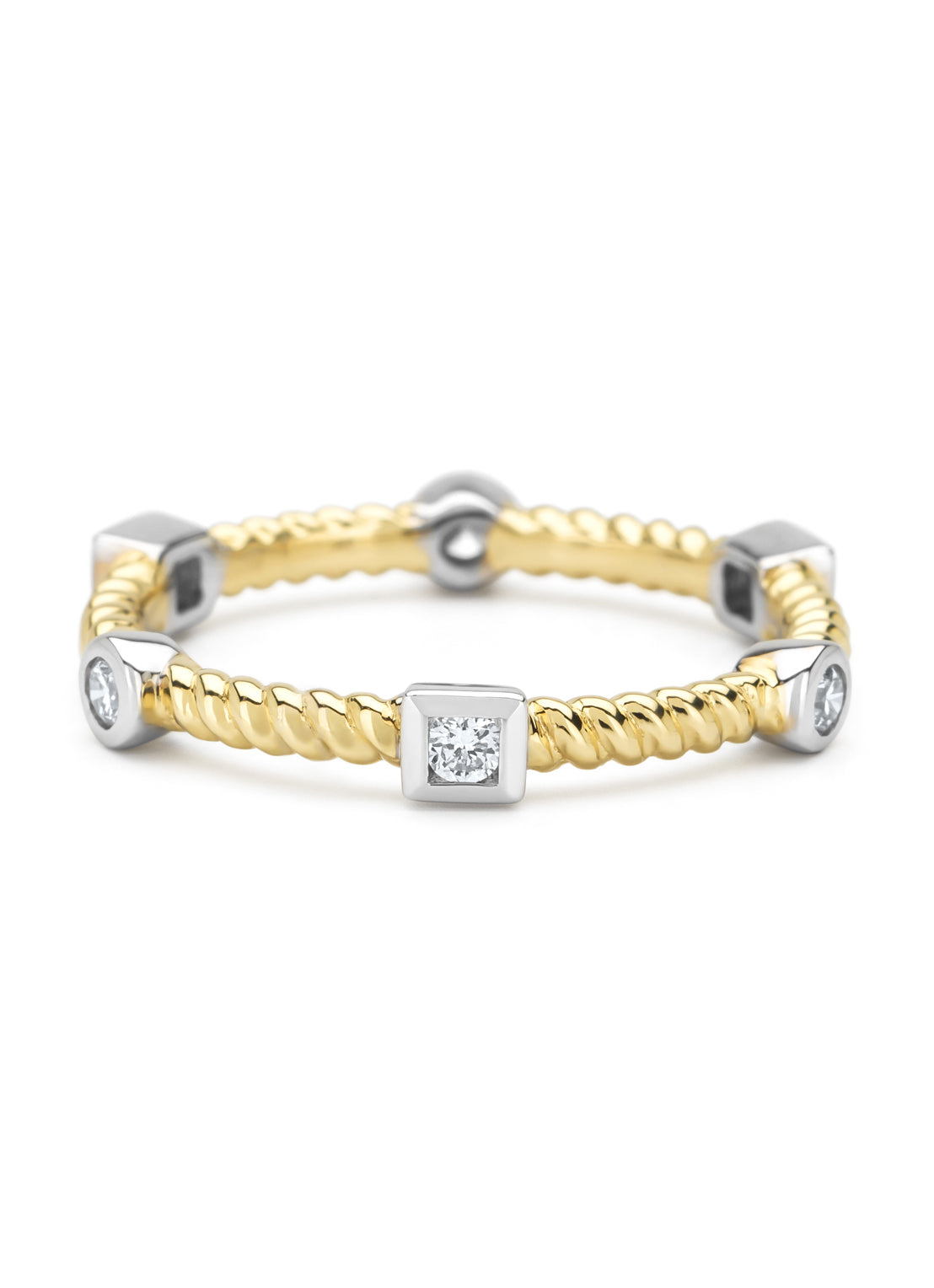 Golden Ring, 0.18 CT Diamant, Ensemble