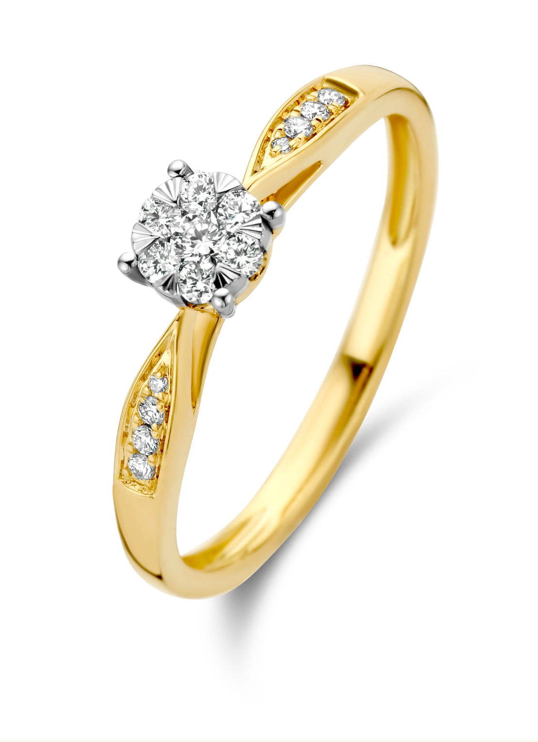 Gouden ring 18kt, 0.20 ct diamant, Enchanted