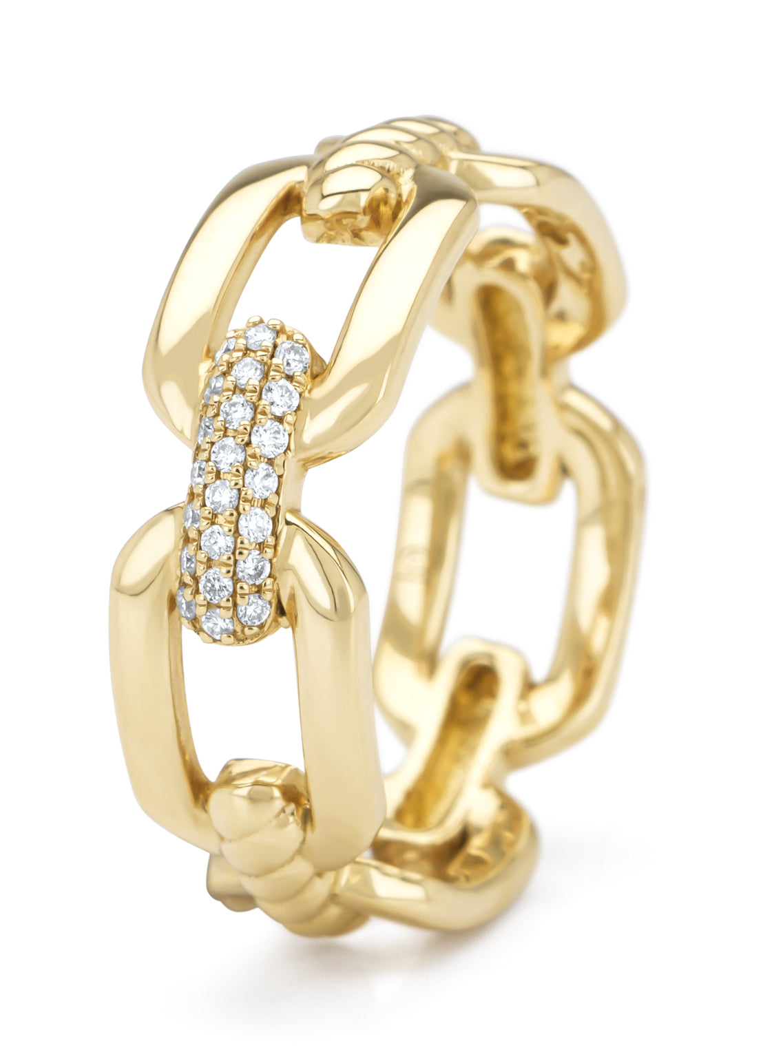 Yellow gold ring, 0.06 ct diamond, timeless treasures
