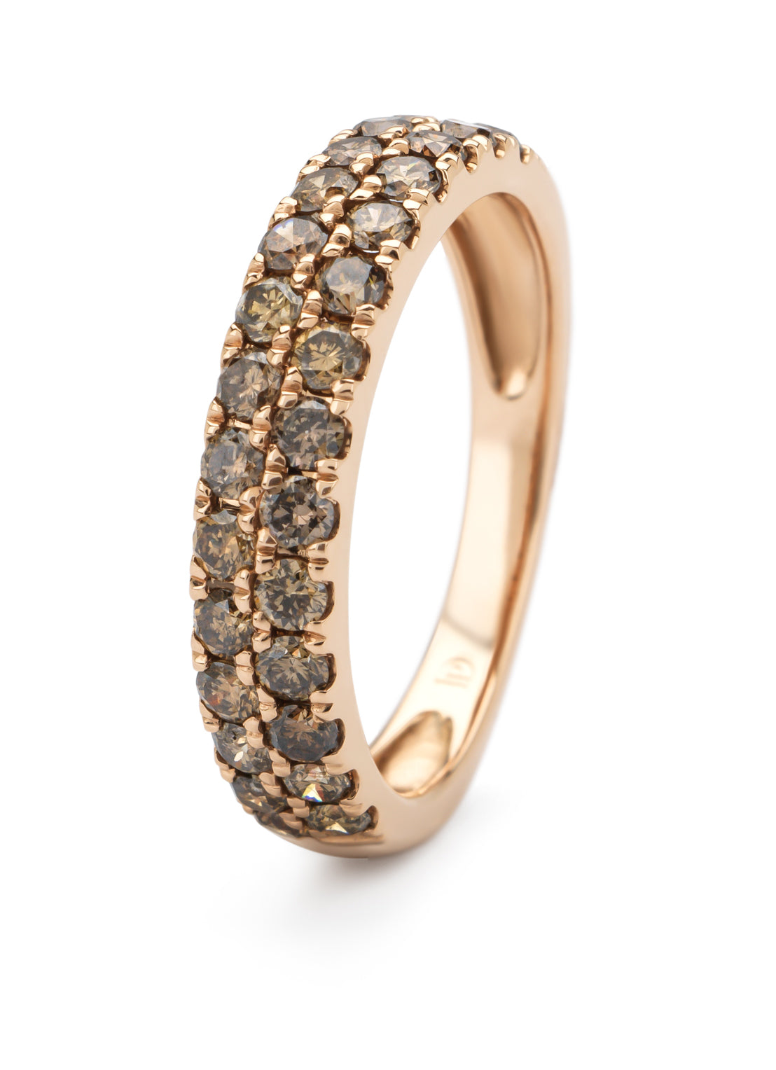 Rose gold ring, 1.02 ct diamond, Ensemble