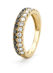 Yellow gold ring, 1.07 ct diamond, ensemble