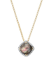Yellow gold pendant with necklace, 1.37 CT Kwarts, Fiësta