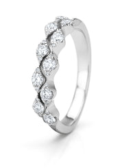 Witgouden ring, 0.50 ct diamant, Caviar