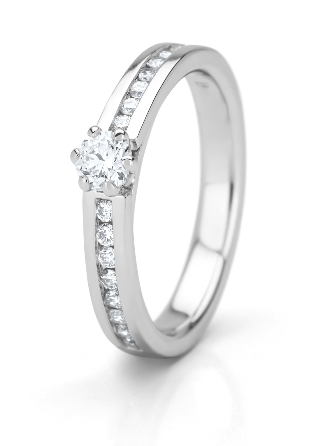 Witgouden ring, 0.47 ct diamant, Solitair