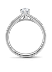 Witgouden ring, 0.72 ct diamant, Solitair