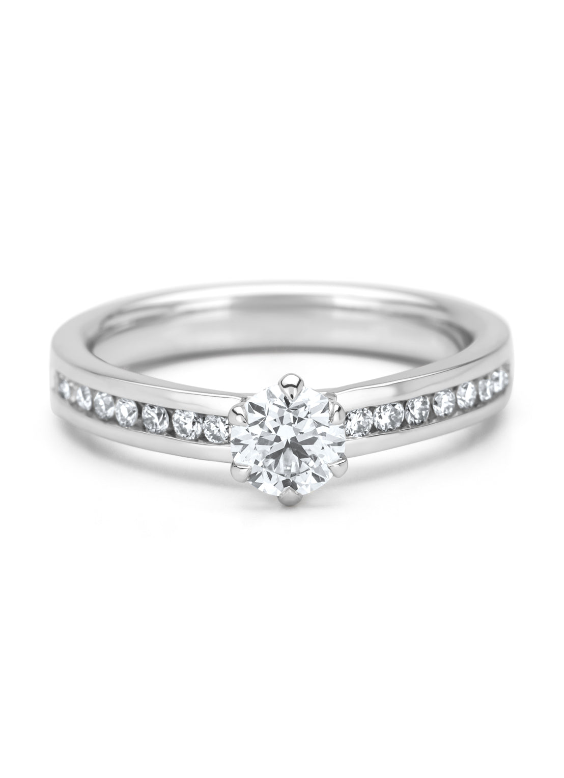 White gold ring, 0.72 ct diamond, solitary