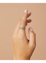 White gold ring, 0.75 CT Diamant, Caviar