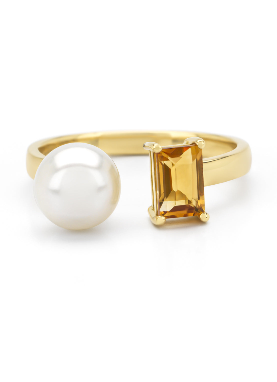 Yellow gold ring, 0.57 CT Citrien, Rivièra