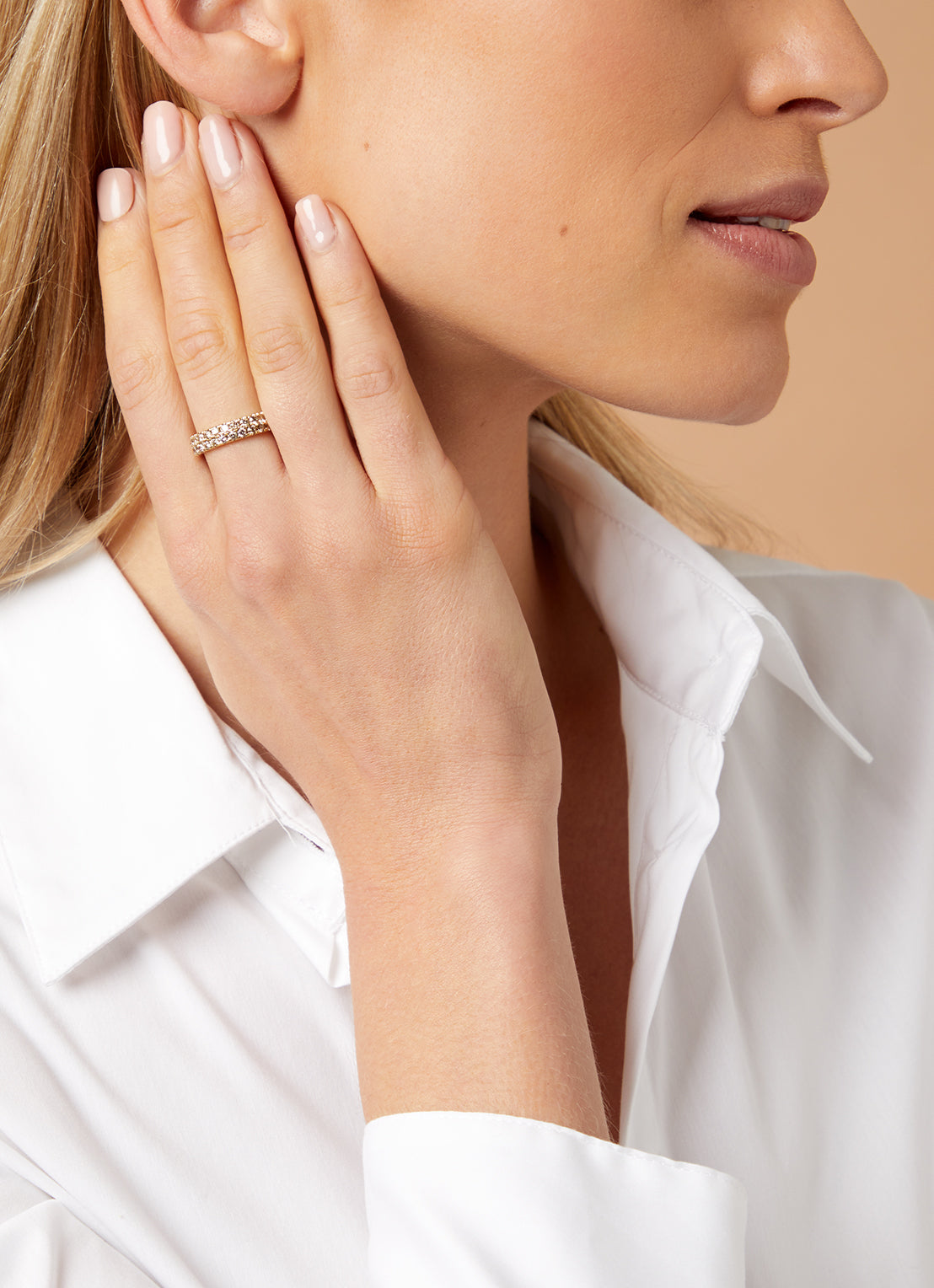 Geelgouden ring, 0.98 ct diamant, Ensemble