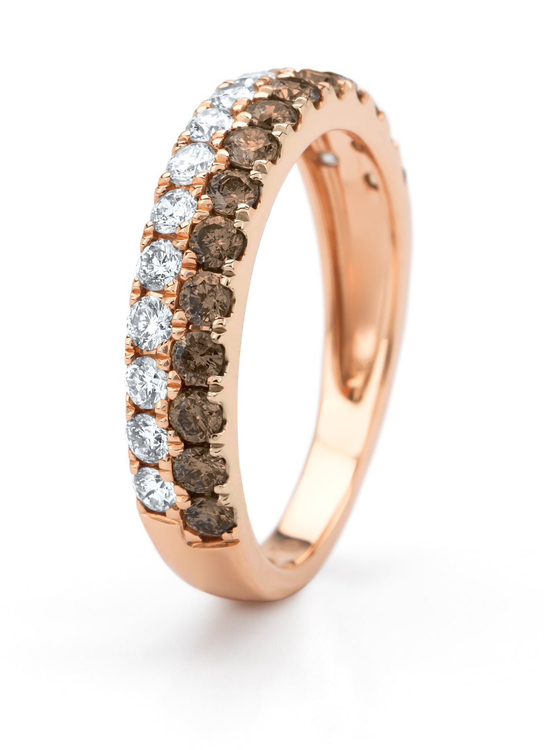 Roségouden ring, 1.02 ct diamant, Ensemble