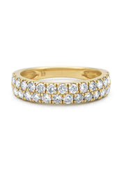 Yellow gold ring, 0.98 ct diamond, ensemble