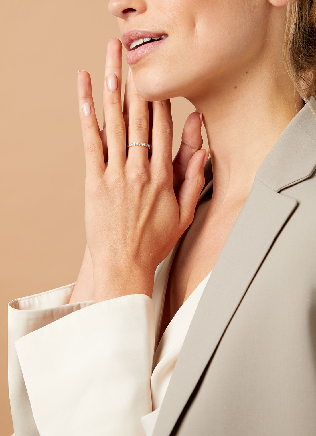 Yellow gold ring, 0.39 ct diamond, Ensemble