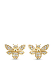 Yellow gold ear jewelry, 0.22 ct diamond, Queen Bee