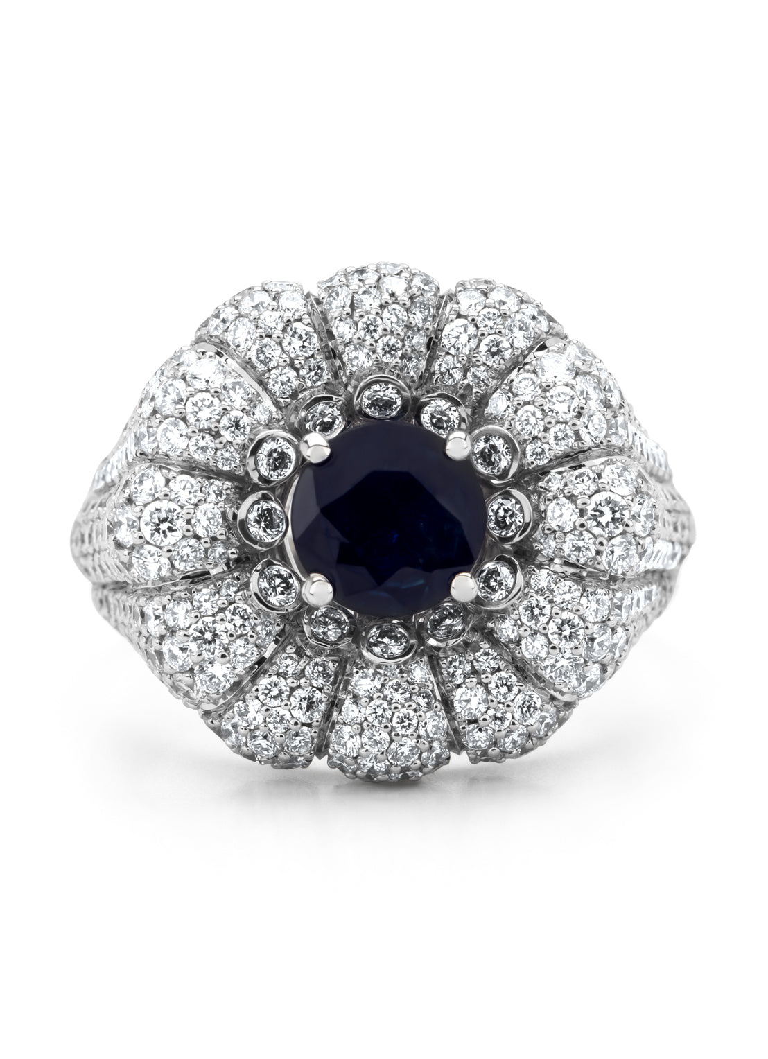 Witgouden ring, 1.06 ct blauwe saffier, Gallery