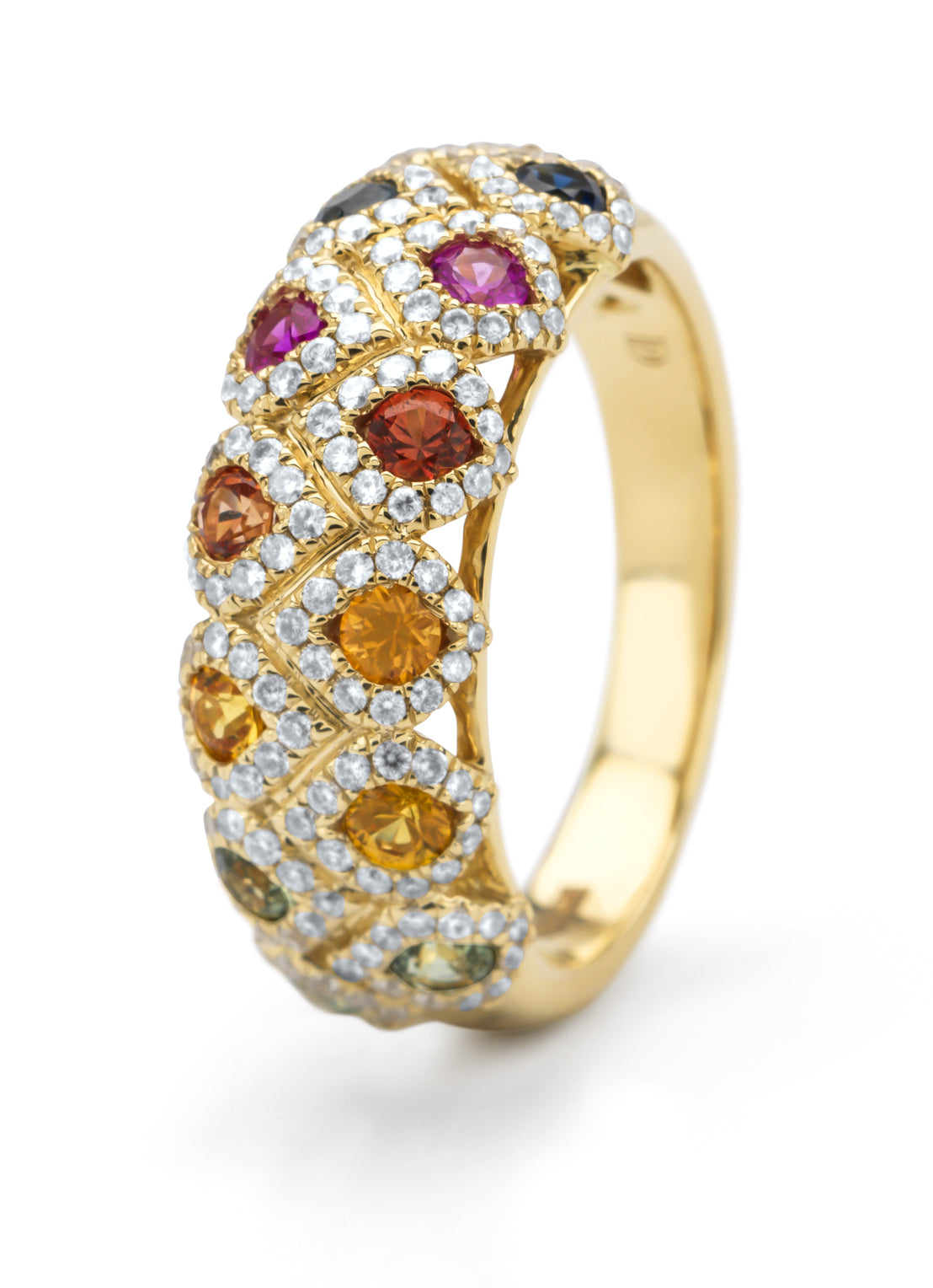 Geelgouden ring, 1.10 ct saffier, Gallery