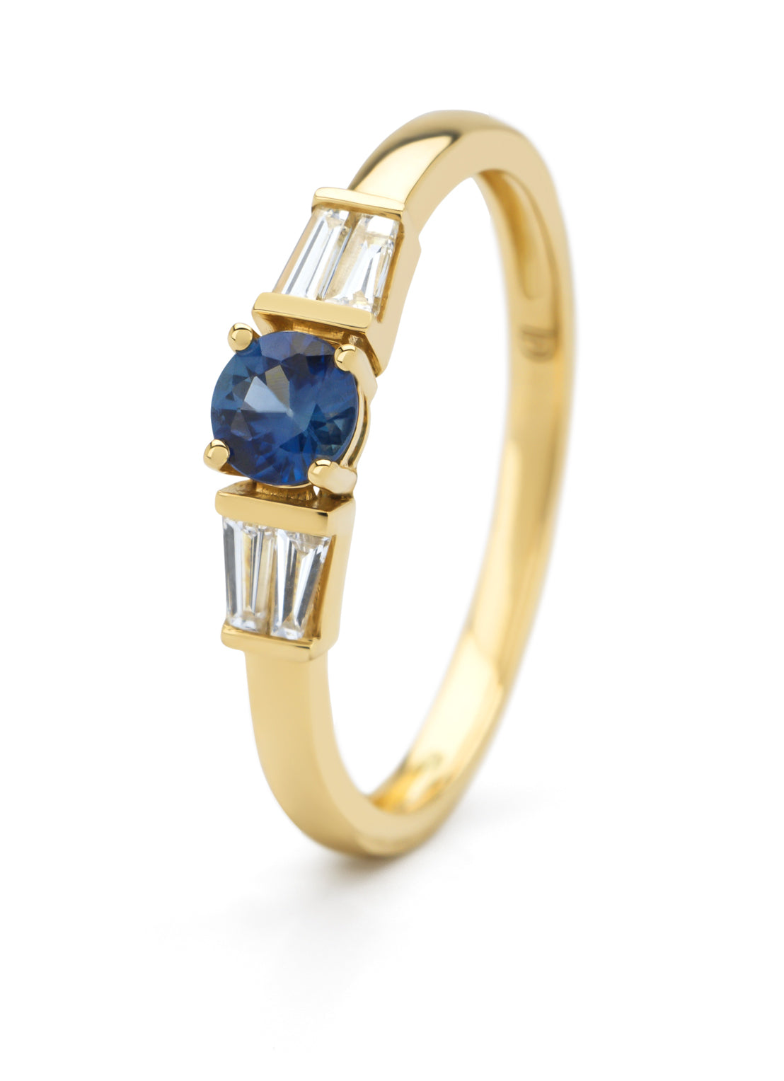 Geelgouden ring, 0.30 ct blauwe saffier, Eden