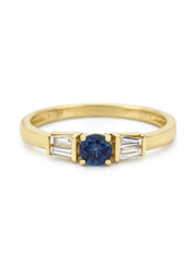 Yellow gold ring, 0.30 ct blue sapphire, Eden