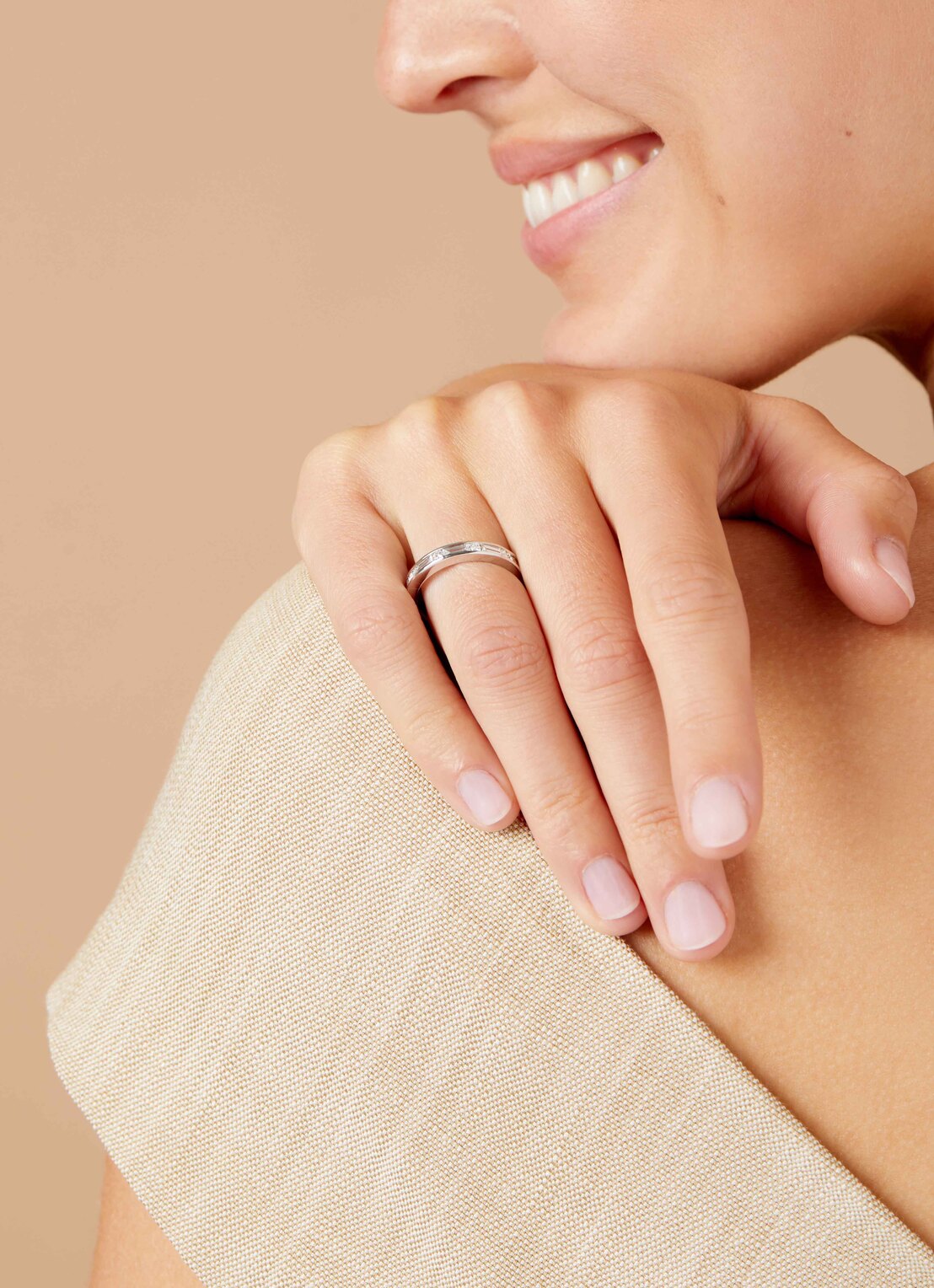 Witgouden ring, 0.61 ct diamant, Wedding