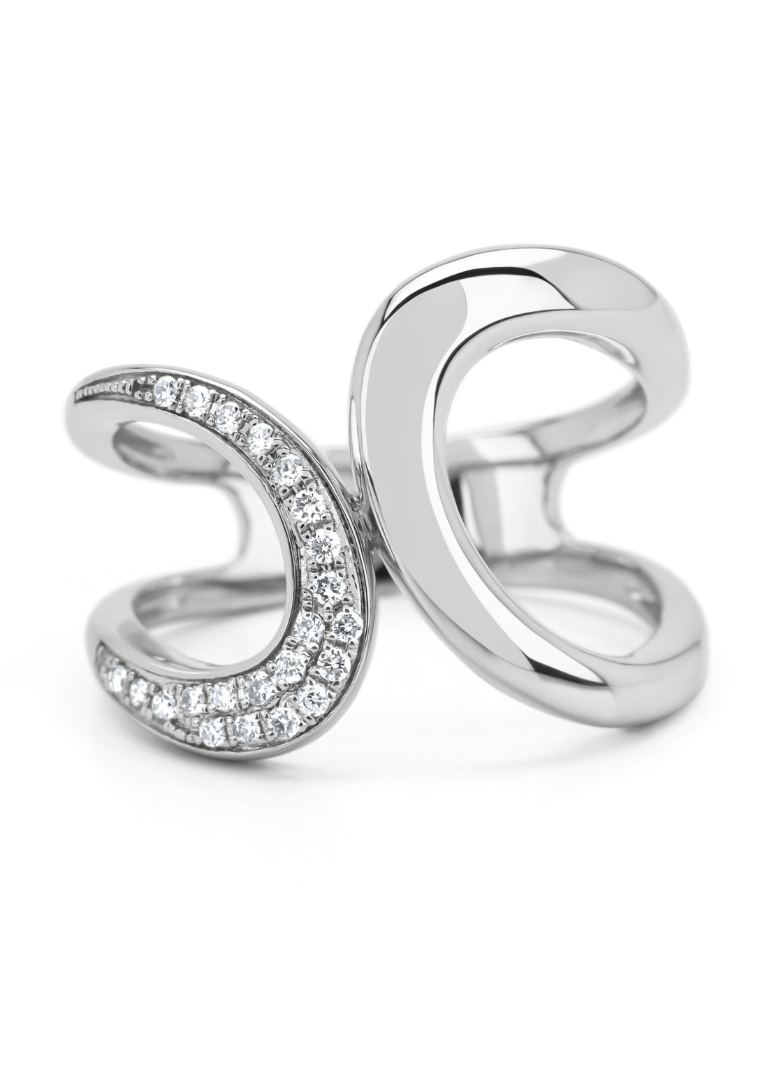 Witgouden ring, 0.12 ct diamant, Like a star