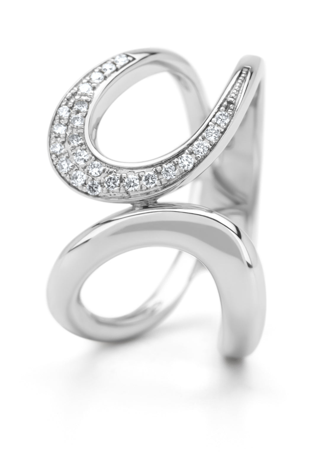 White gold ring, 0.12 CT Diamant, Like A Star