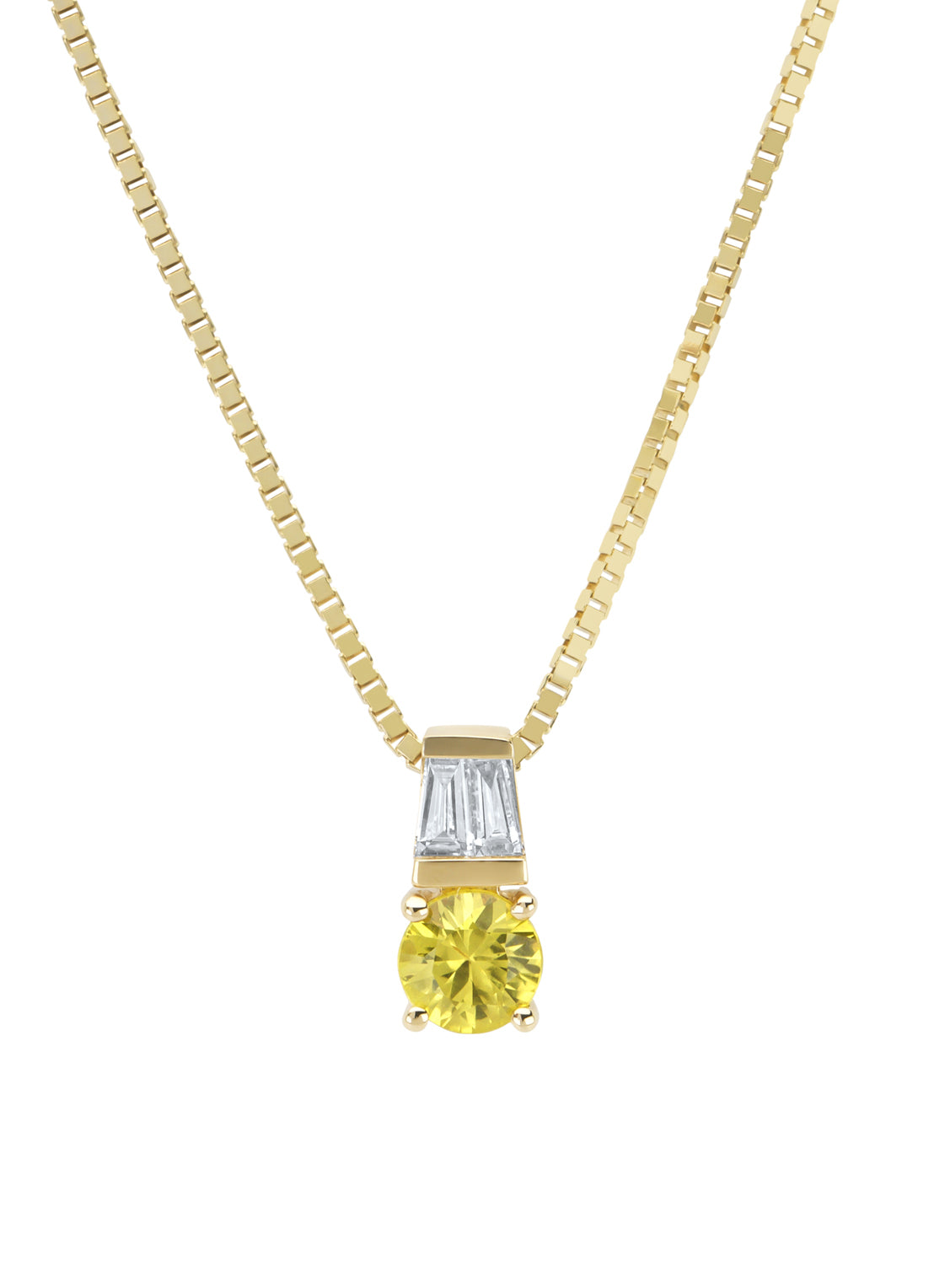 Yellow gold pendant, 0.30 ct yellow sapphire, Eden