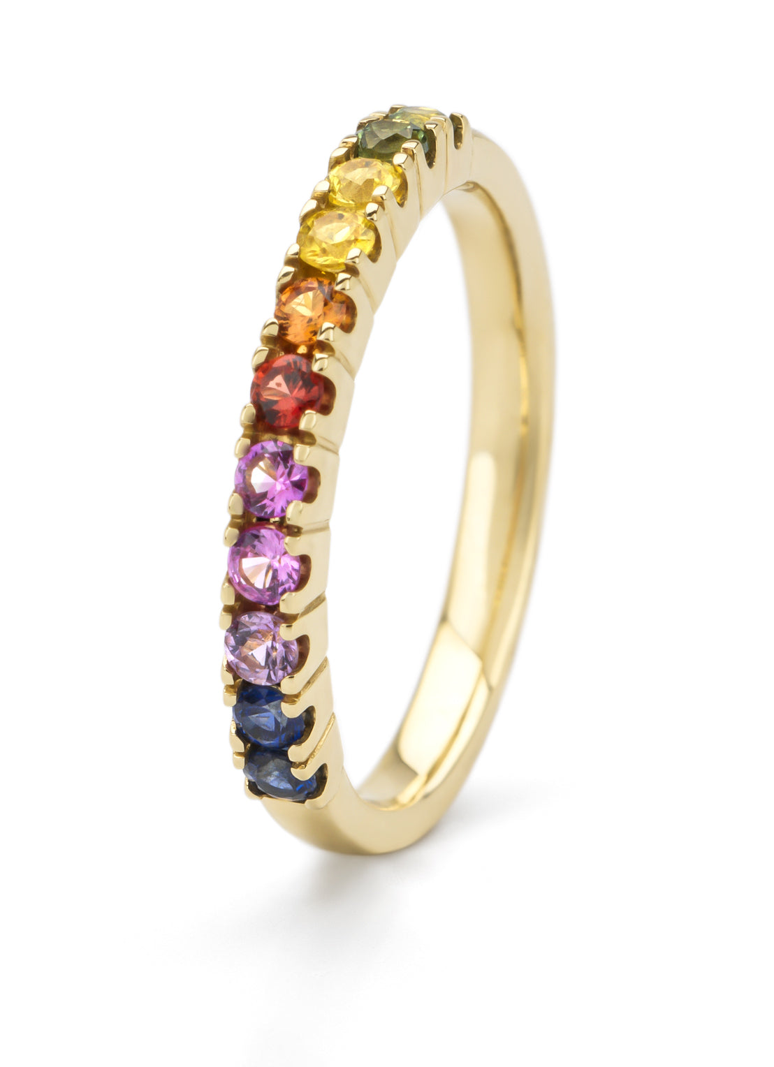 Yellow gold ring, 0.61 ct sapphire, Ensemble