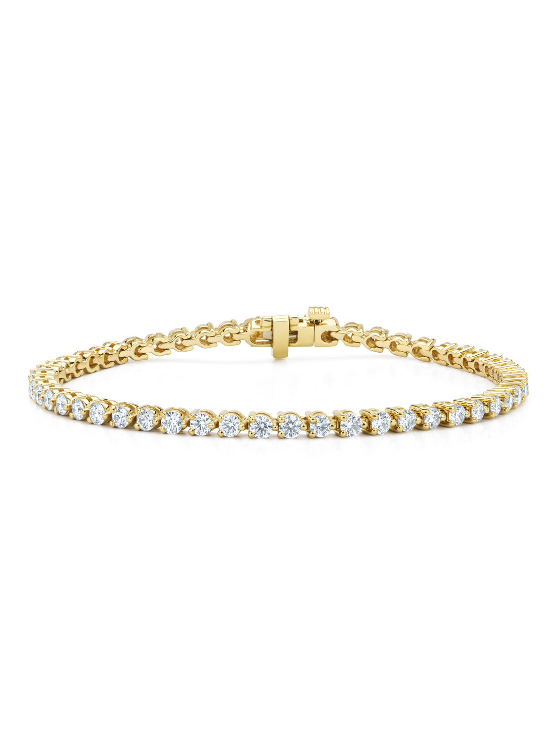 Geelgouden armband, 3.00 ct diamant, Hearts & Arrows