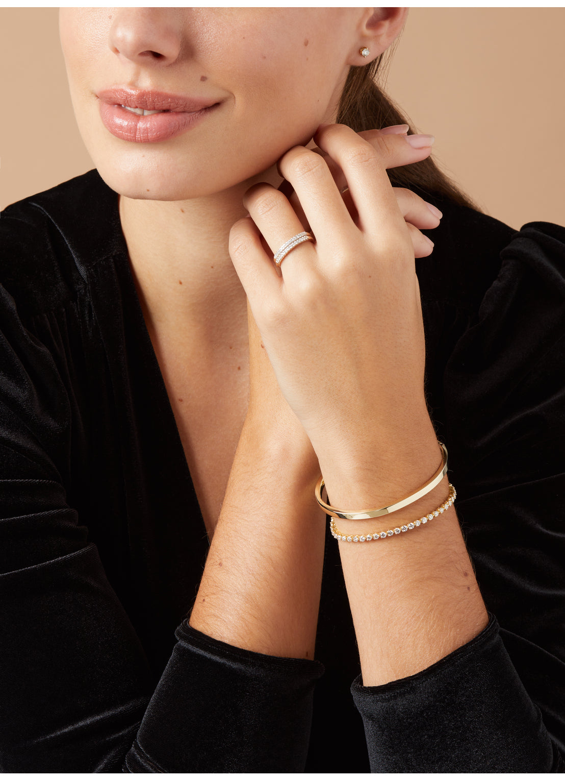 Geelgouden armband, 3.00 ct diamant, Hearts & Arrows