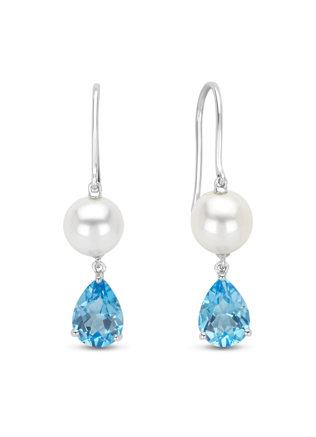 Witgouden oorsieraden, 2.50 ct topaas, Rivièra