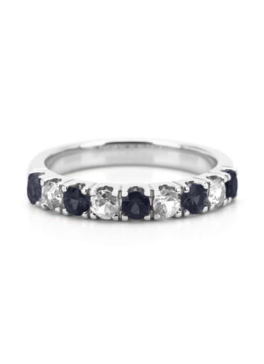 Witgouden ring, 0.56 ct blauwe saffier, Ensemble
