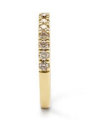 Yellow gold ring, 0.41 ct diamond, ensemble