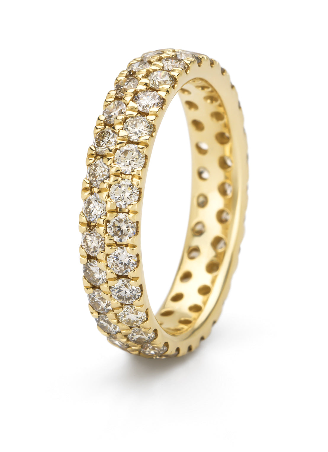 Yellow gold ring, 1.95 ct diamond, ensemble