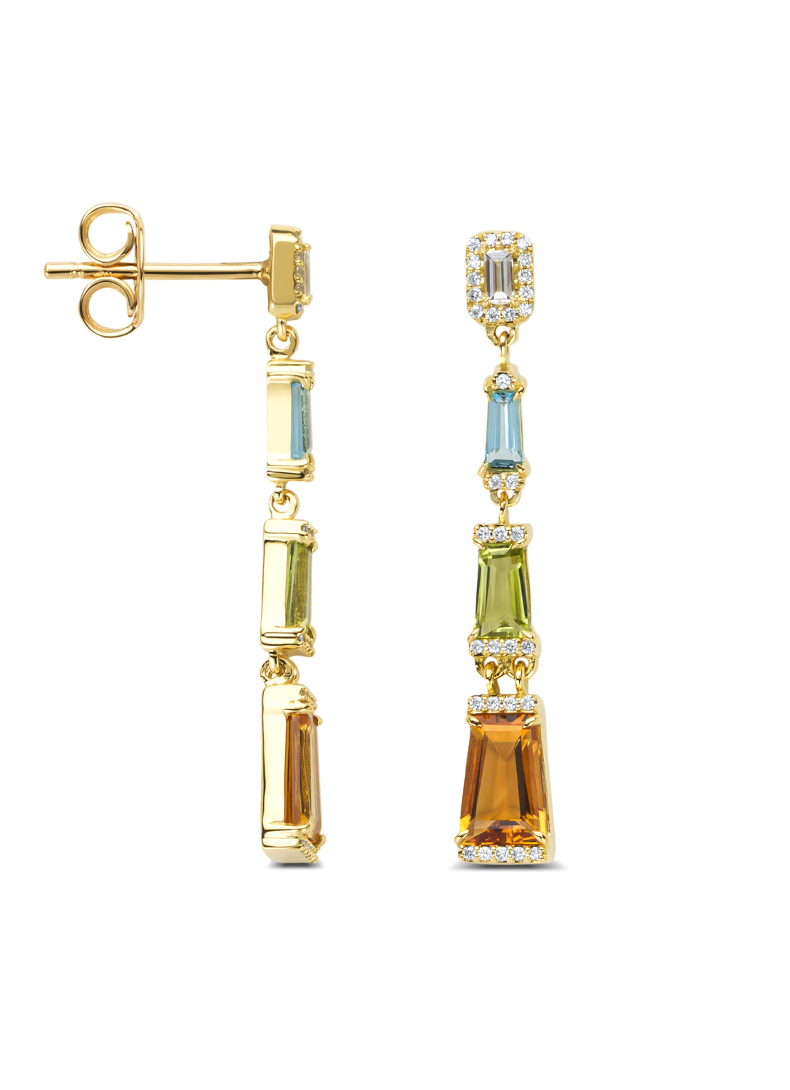 Geelgouden oorsieraden, 1.39 ct citrien, Gallery