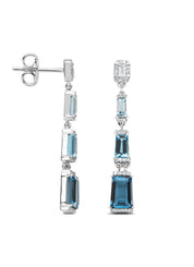 White gold ear jewelry, 1.85 CT London Topaz, gallery
